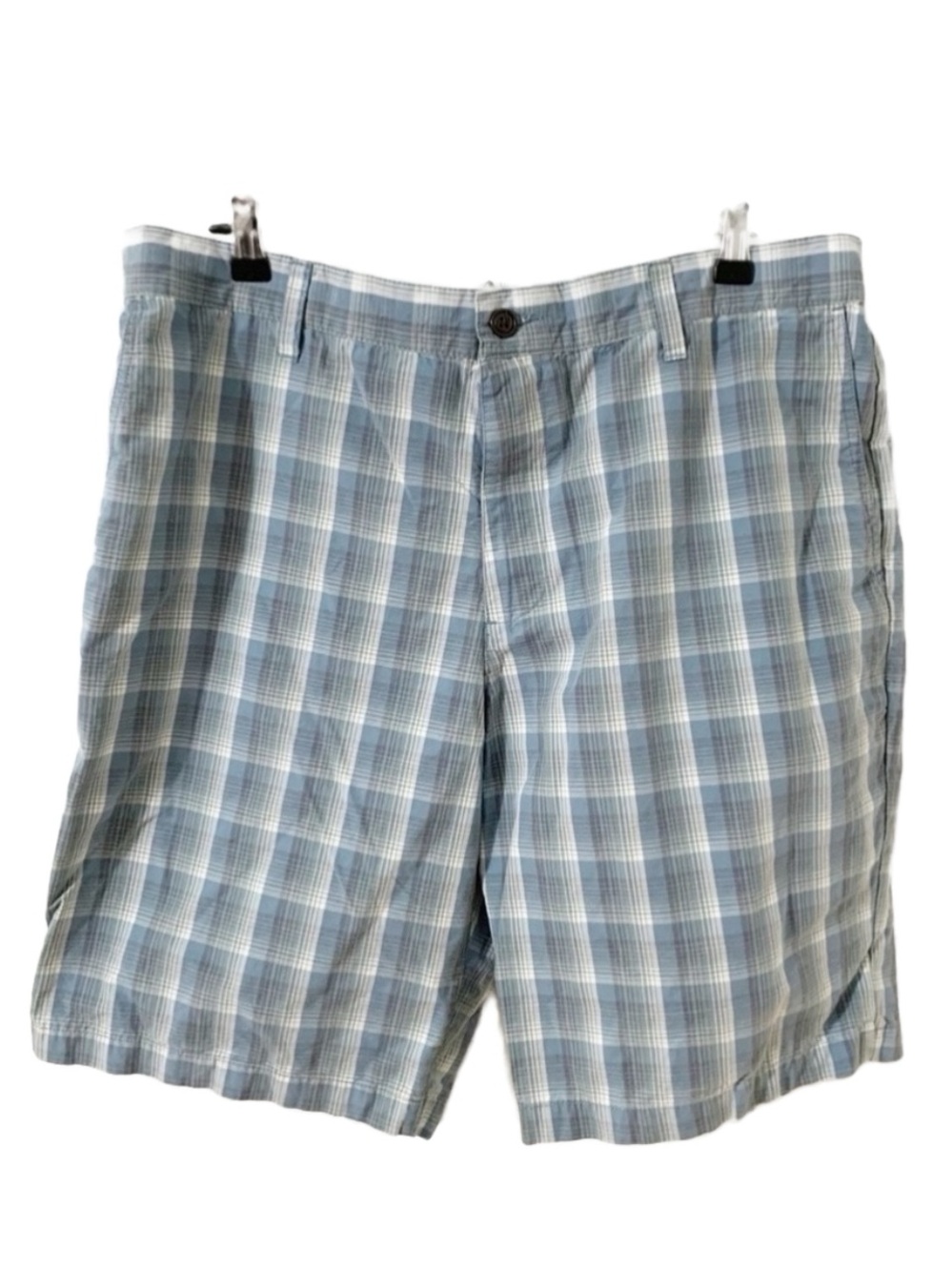 Dockers Flat Front Plaid Shorts Front and Back Pockets Button Zip Fly Size 38
